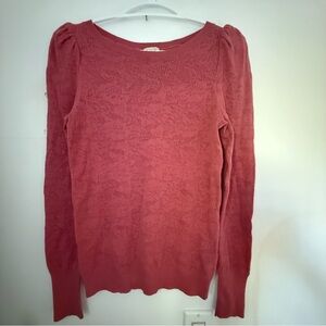 Hinge Coral Textured Knit Sweater